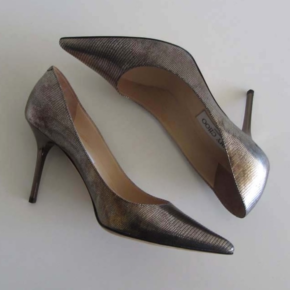 new JIMMY CHOO Agnes metallic lizard print pump 37 - Picture 5 of 8